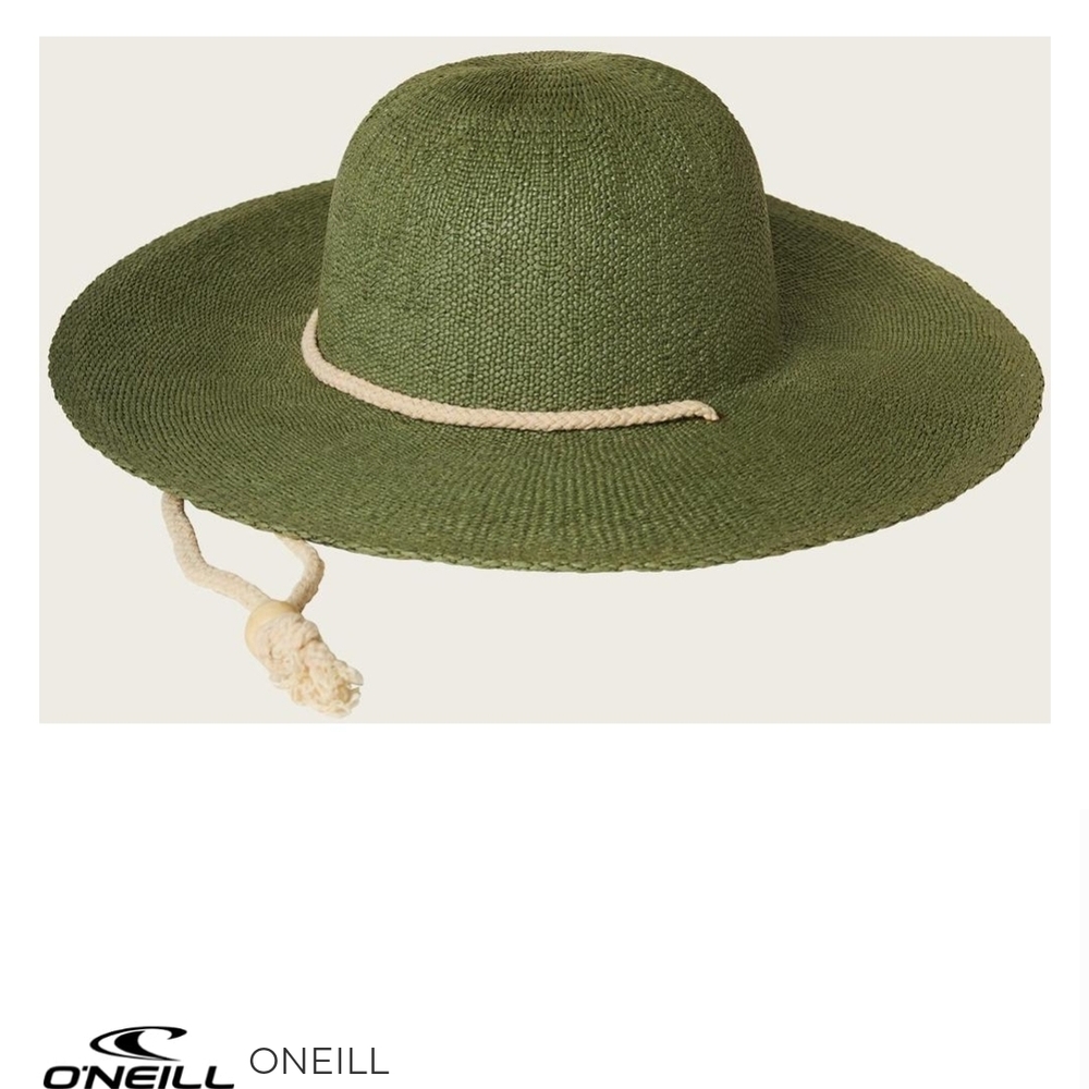O'Neill Green Cream Knit Beanie Hat